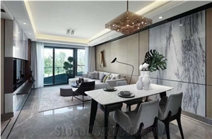 Water Ink White Slabs & Tiles, China White Marble
