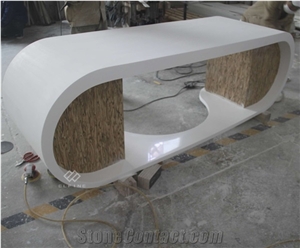 2021 New Design Curved Solid Surface Office Desk