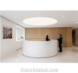 Circle Shape High Quality White Marble Top Reception Desk