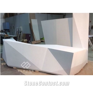 Hot Sale Artificial Marble White Diamond Reception Desk