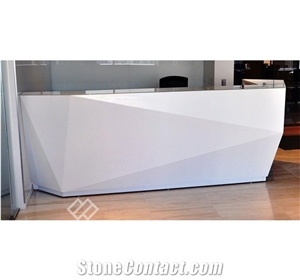 New Product Artificial Marble Curved Reception Desk Design