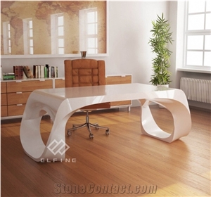 Oem Creative Hotel Project Artificial Marble Office Ceo Desk