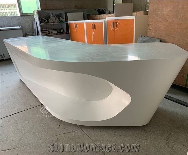 Top Quality Artificial Marble White Executive Desk