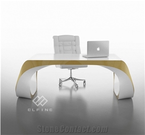 Unique Office Furniture Solid Surface White Office Desk