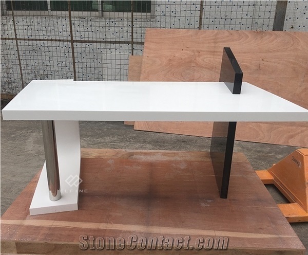White Black Color Artificial Marble Italian Office Tables