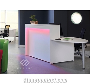 White Office Furniture  Artificial Marble Top Reception Desk