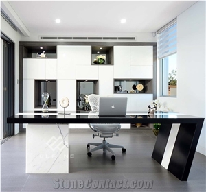 Whole Sale Black Artificial Marble Luxury Office Desk