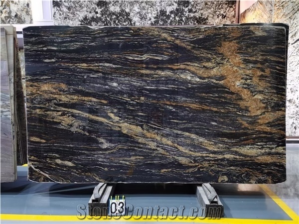 Black Amber Granite Slabs