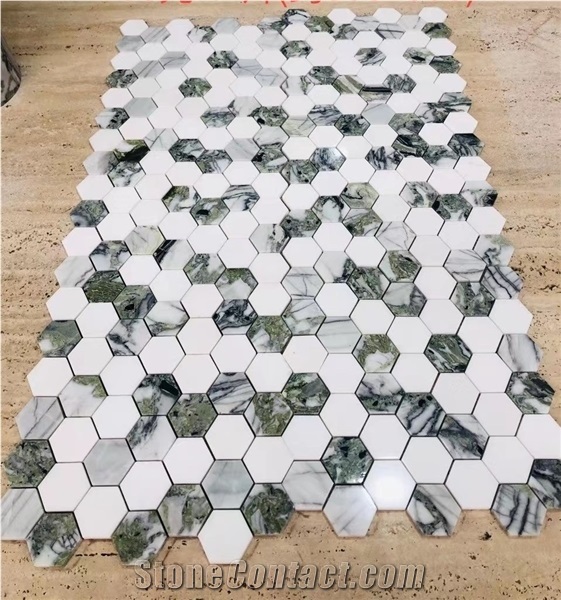 Ice Green Marble Mosaics for Kitchen