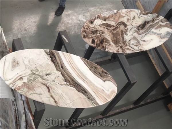 Oval Marble Stone Table Top