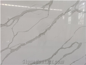 Artificial Calacatta White Quartz Surface Stone for Countertop