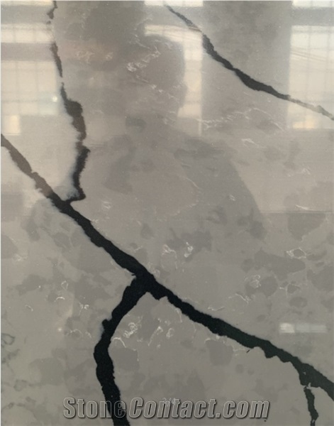 Grey Carrara Quartz Surfact Stone for Countertop