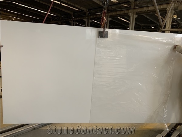Pure White Engineer Stone and Quartz Slab for Vanity Top