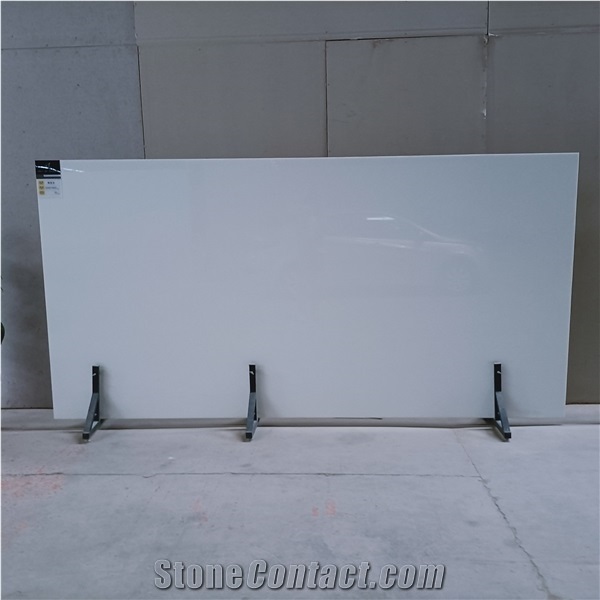 Pure White Nano Crystallized Glass Slabs for Vanity Top