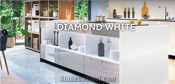 Sparkle White Quartz Stone Crystal White Quartz Slab