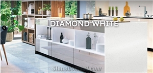 Sparkle White Quartz Stone Crystal White Quartz Slab