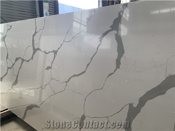 White Calacatta Wholesale Quartz Surface Stone for Kitchen