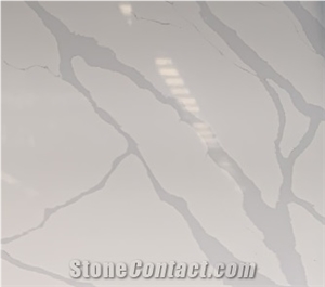 Wholsale Calacatta White Quartz Slabs for Coutertop and Kitchen