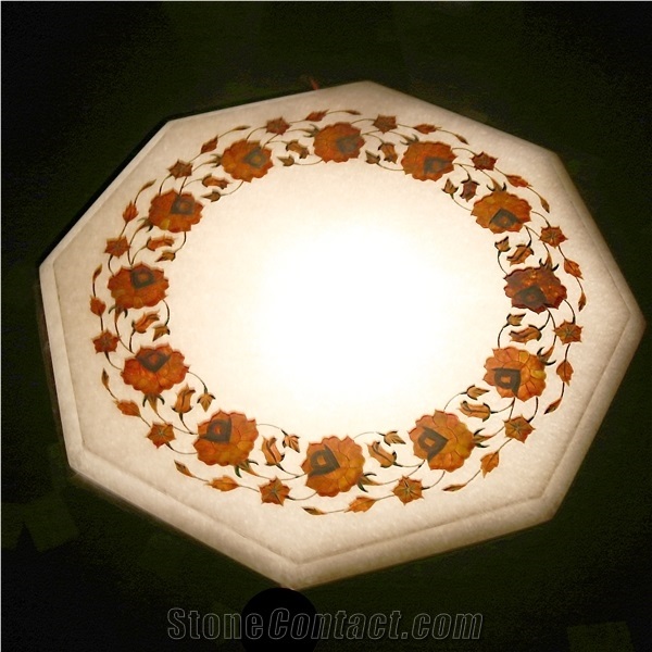 Taj Mahal Marble Inlay Table Top