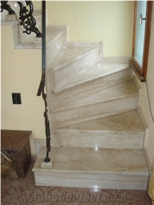 Daino Nuvolato Marble Staircase
