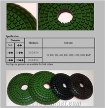 Convex Polishing Pads, Velcro Backed Polishing Discs
