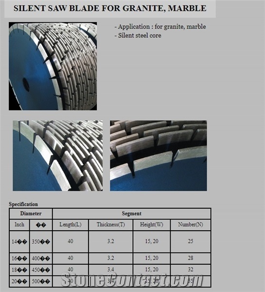 Silent Saw Blade for Granite, Marble