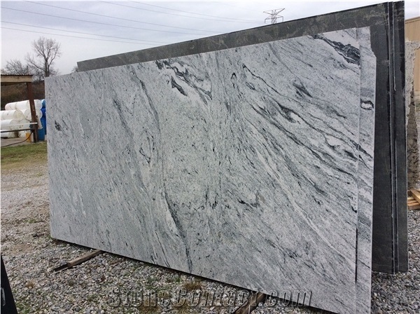 Silver Cloud Granite, Viskont White Granite, Viscont White Wavy Granite Slabs