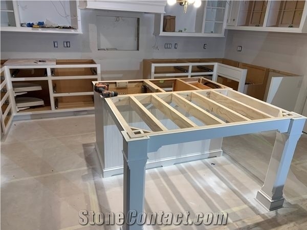 Q Stone Calacatta Laza Artificial Marble Kitchen Countertop