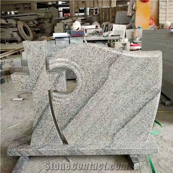 Shanshui White Granite Tombstone Design
