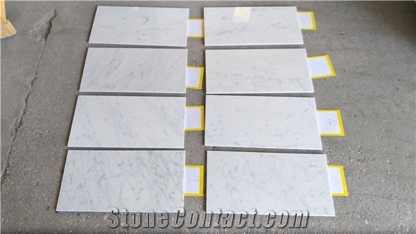 Bianco Carrara C Select Semi Polished Marble Tiles Floor @ Wall 457X918X10MM 