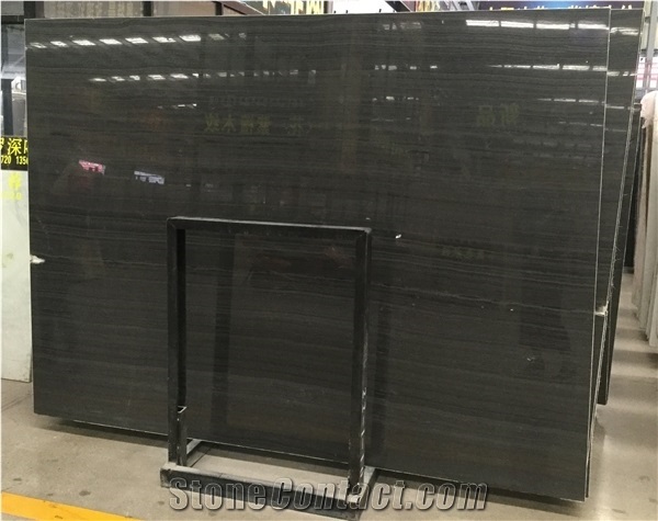 Cheap Chinese Natural Stone Imperial Black Wooden Marble