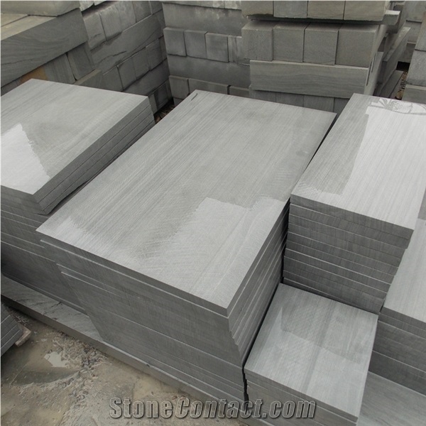 China Grey Wood Sandstone Tile for Floor and Wall
