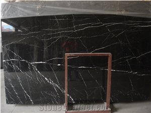Nero Marquina Marble Slab Chinese Cheap Black Marble