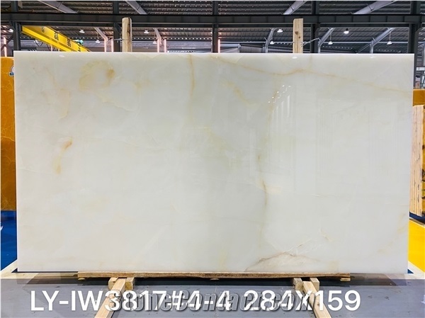 Snow White Jade Stone Art Slab Onyx For Construction Wall