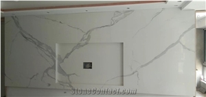 Bianco Calacatta Sintered Stone Kitchen Countertop