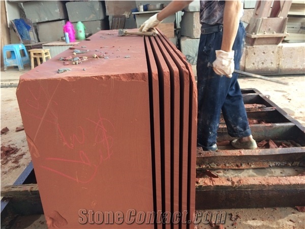 China Red Sandstone Moulding Exterior Wall Cladding