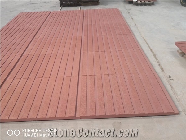 Split Surface Red Sandstone Wall Exterior Cladding Patio