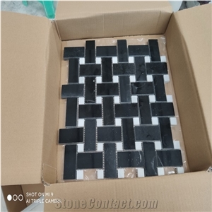 Nero Marquina Marble Mosaic Tiles for Floor Tile Pattern