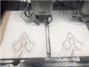 Carrara White Marble Carvings Cnc Wall Panel
