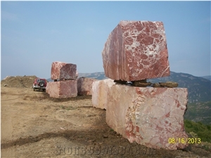 Red Marble Blocks from Albania