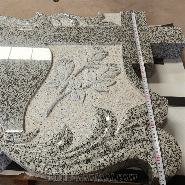 China Factory Jilin White Granite Carved Cross Monuments