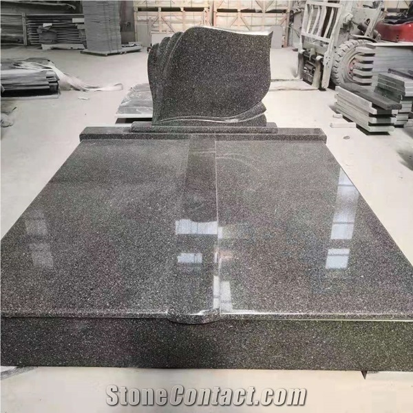 China Snowflake Green Granite Double Monuments