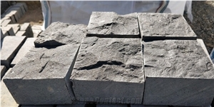 Basalt Cobbles - Top & Bottom Split, 4 Side Sawn Cube Stone