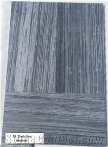M. Black Line Brushed Quartzite Tiles - 600x300 mm