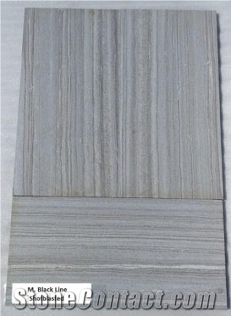 M. Black Line Shot Blasted Quartzite Tiles - 600x300 mm