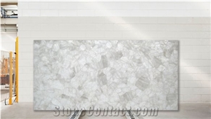 White Quartz Semiprecious Slabs & Tiles