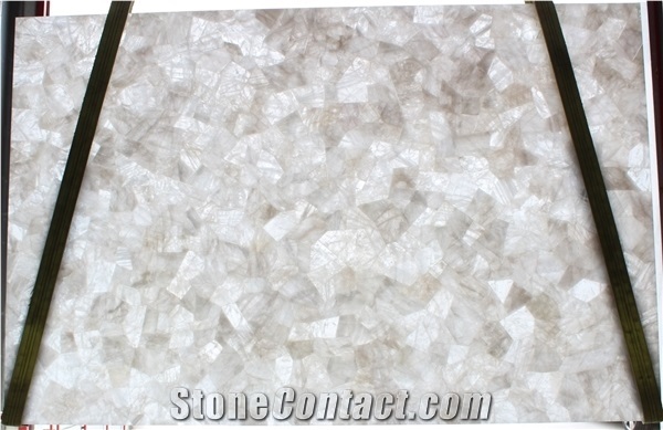 Crystal Quartz Semiprecious Stone Slabs