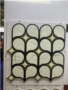 New Design White and Black Marble Mosaic Tiles