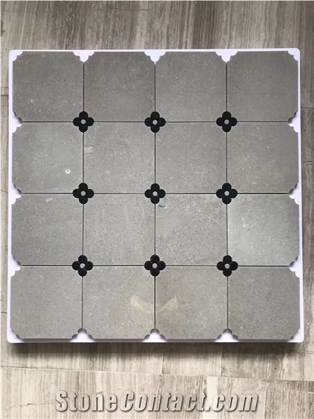 Persia Grey Marble Mosaic Tiles with White Marble