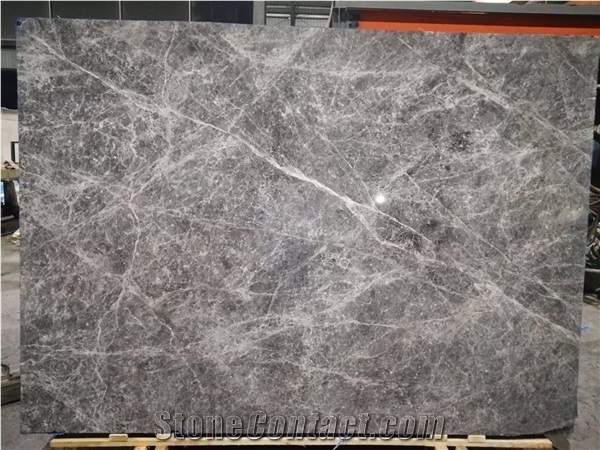 Polished Hermes Silver Grey Marble Slab Bathroom Floor Tile